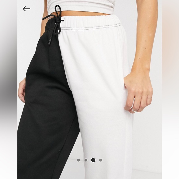 Topshop half-and-half sweatpants in monochrome | black & white | athleisure - Picture 4 of 4